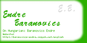 endre baranovics business card